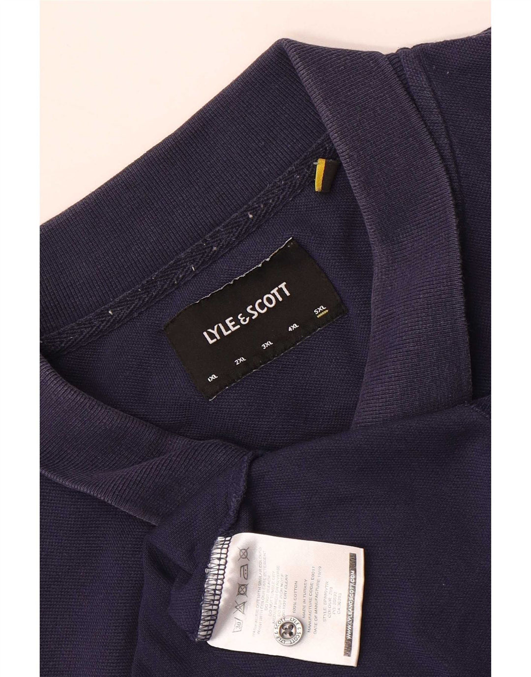 Lyle & Scott Ανδρικό πουκάμισο Polo 5XL Navy Blue Cotton