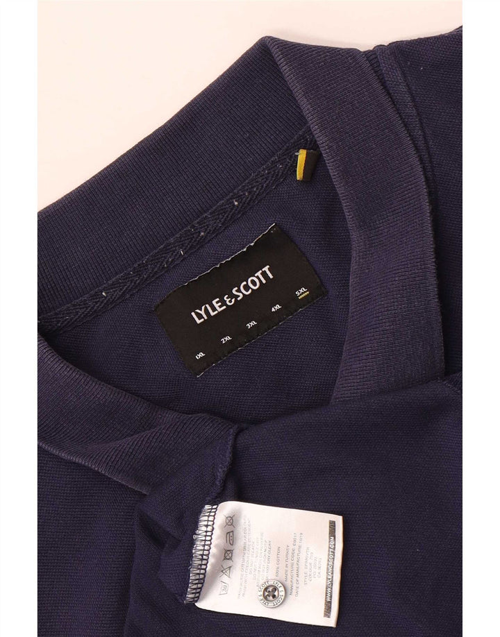 Lyle & Scott Ανδρικό πουκάμισο Polo 5XL Navy Blue Cotton