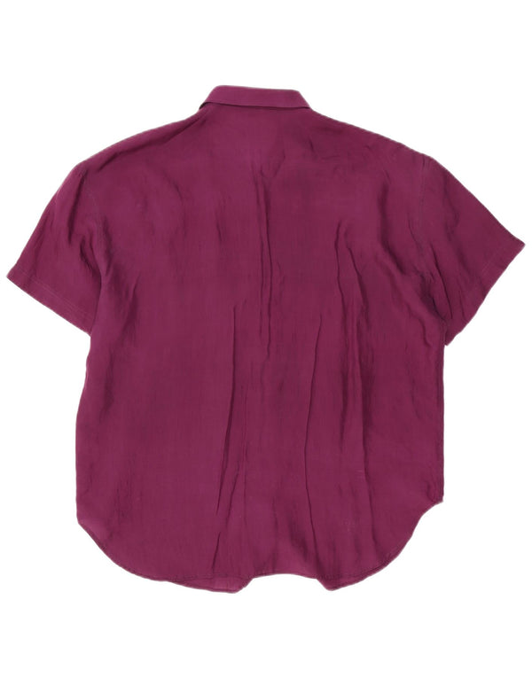 Vintage γυναικείο κοντομάνικο πουκάμισο UK 16 Large Purple