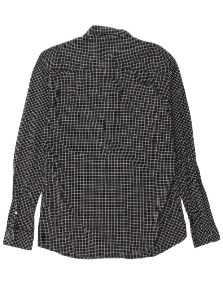 French Connection Ανδρικό φανελένιο πουκάμισο Slim Fit, Μικρό μαύρο βαμβακερό