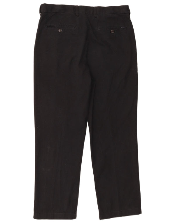 Marks & Spencer Mens Straight Suit Trousers W34 L29 Black Cotton