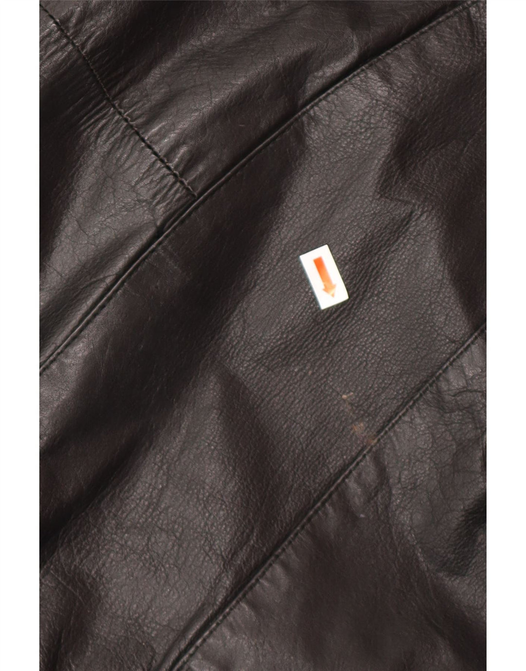 VINTAGE Γυναικείο Δερμάτινο Παλτό UK 14 Μεσαίο Μαύρο Δέρμα