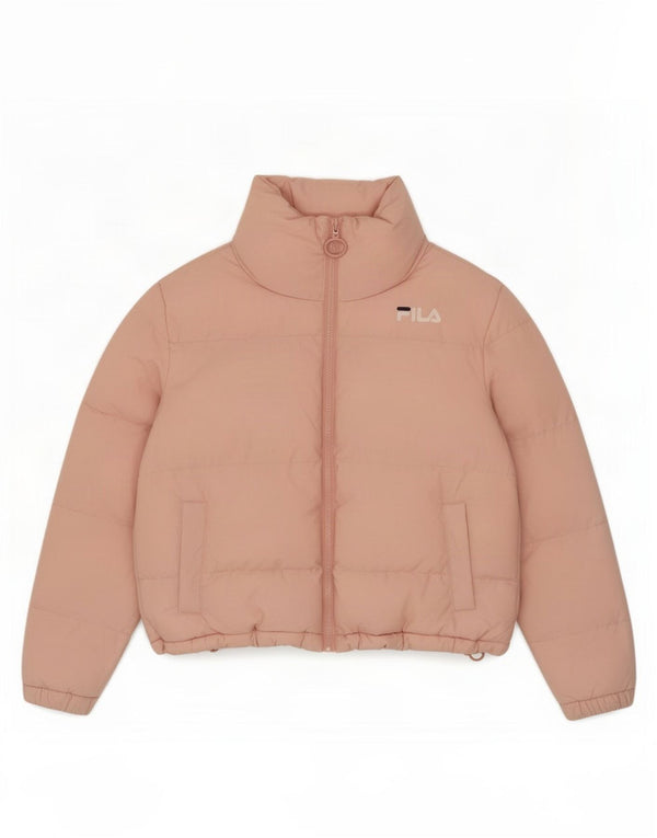 Fila Girls Graphic Loose Fitded Jacket 9-10 Years Small Pink Polyester