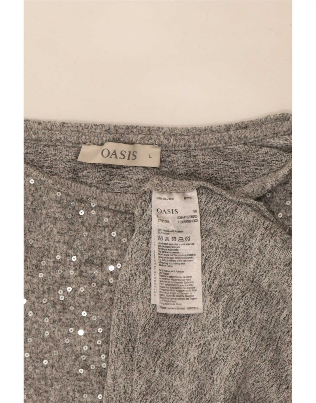 Γυναικεία μακρυμάνικη μπλούζα Oasis Top UK 16 Large Grey Viscose
