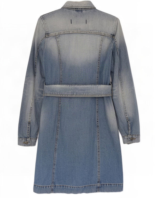 Gas Γυναικείο Τζιν Παλτό UK 10 Small Blue Cotton