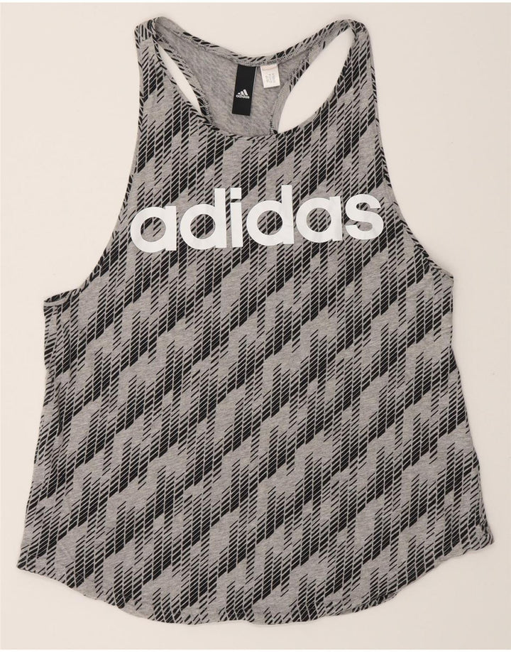 Γυναικείο γραφικό γιλέκο Adidas Top UK 12 Μεσαίου Γκρι γεωμετρικό