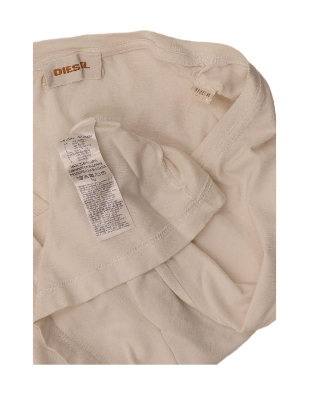 Diesel γυναικείο γραφικό μπλουζάκι τοπ UK 12 Βαμβακερό μεσαίο υπόλευκο