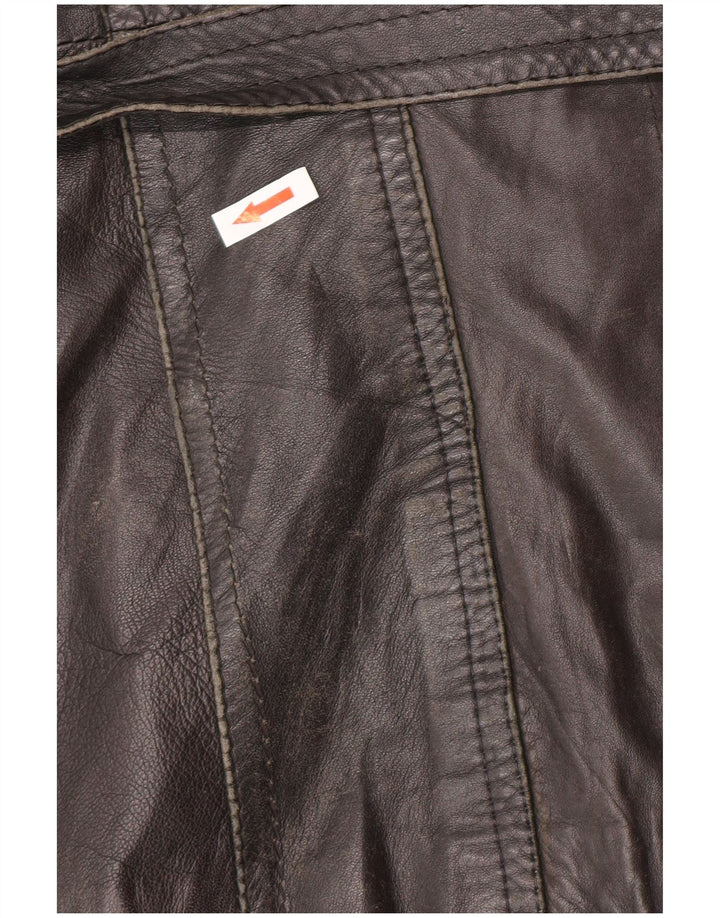 Vintage Ανδρικό Δερμάτινο Μπουφάν UK 34 XS Μαύρο Ρετρό