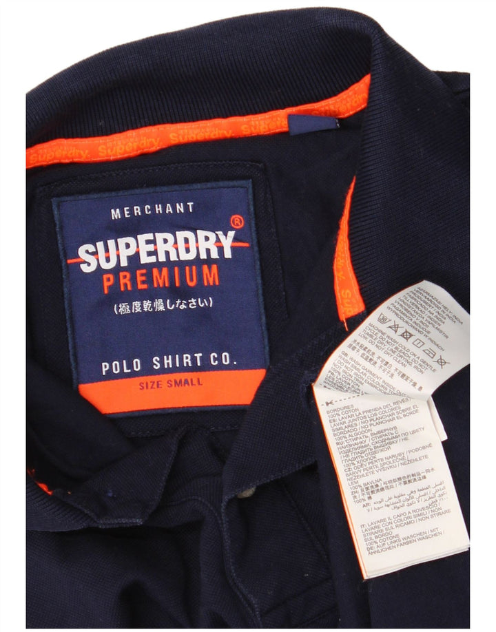 Ανδρικό μπλουζάκι πόλο Superdry Μικρό, Βαμβακερό σε μπλε ναυτικό