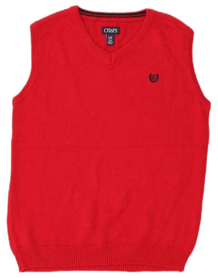 Chaps Boys Vest Tank Top 14-15 Years Red Cotton