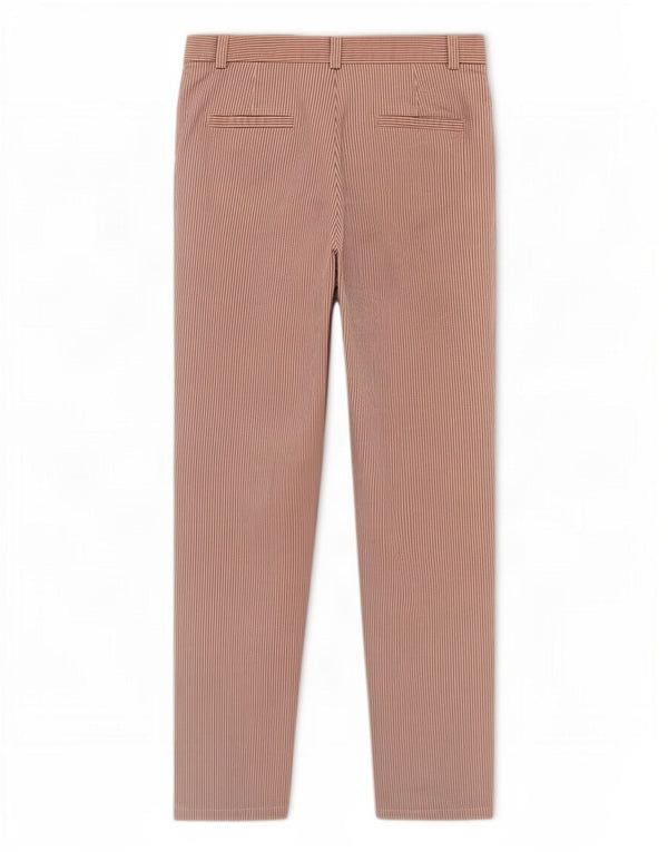 Marks & Spencer Womens Chino Trousers UK 10 Small W30 L29 Pink Pinstripe