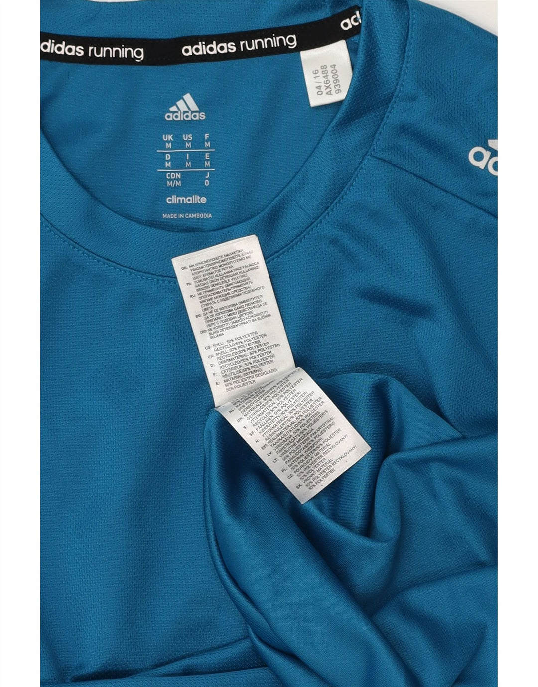 Ανδρικό τοπ ADIDAS Climalite Μακρυμάνικο μεσαίο μπλε πολυεστέρας