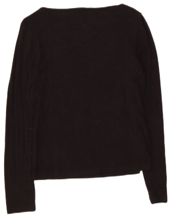 Ralph Lauren Γυναικείο Petite μακρυμάνικο τοπ UK 8 Small Black Rayon