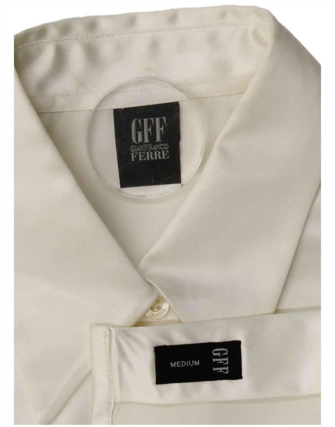 Gianfranco Ferre Γυναικείο πουκάμισο Μπλούζα UK 12 Medium Off White Πολυεστέρας