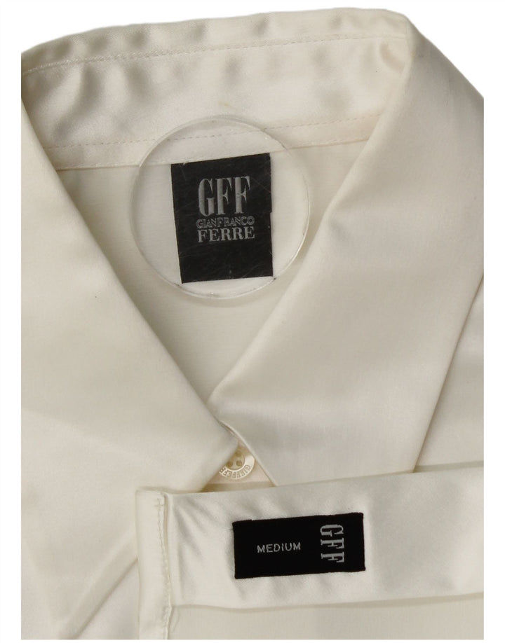 Gianfranco Ferre Γυναικείο πουκάμισο Μπλούζα UK 12 Medium Off White Πολυεστέρας