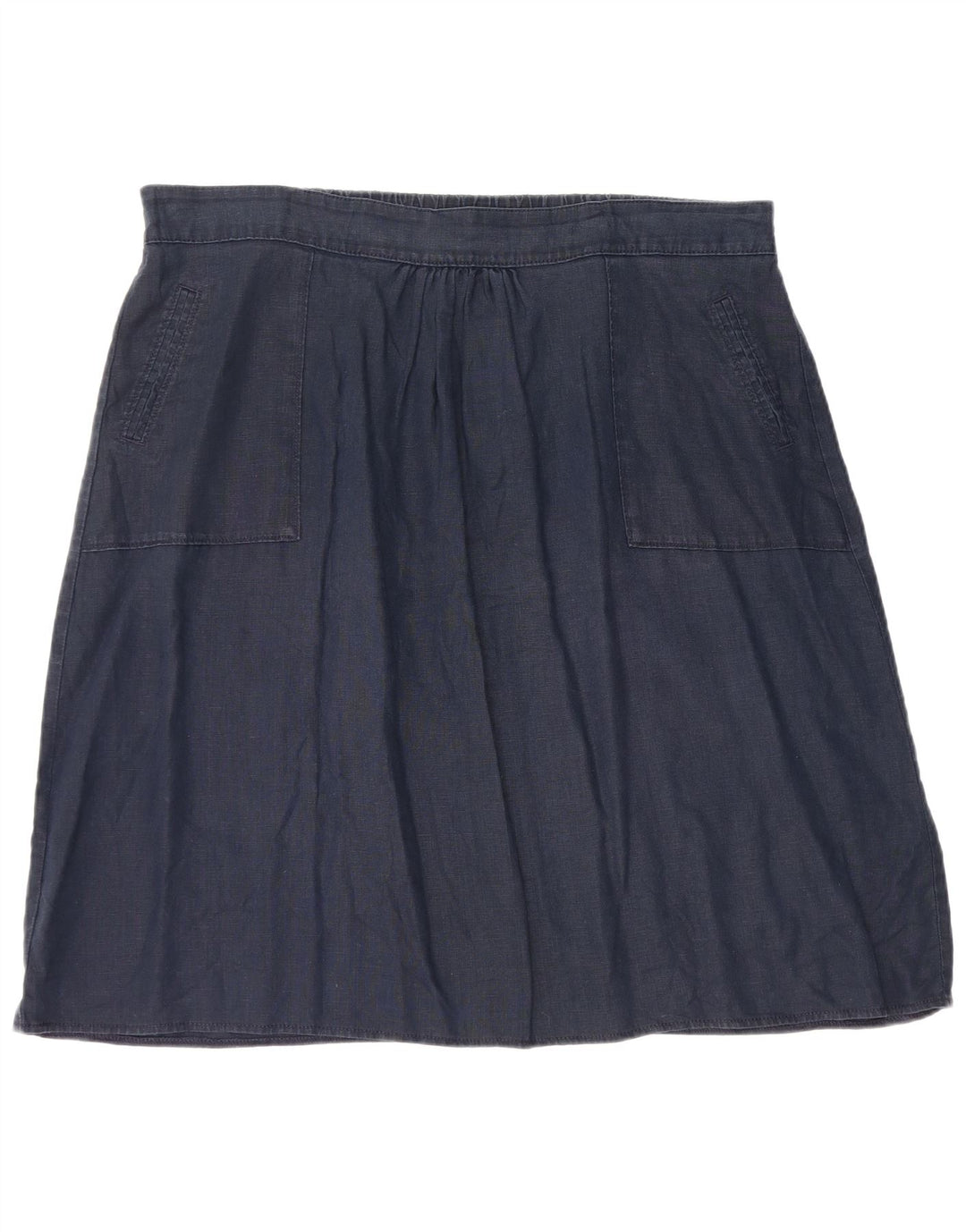 Marks & Spencer Γυναικεία φούστα σε γραμμή Α W40 2XL Navy Blue λινό