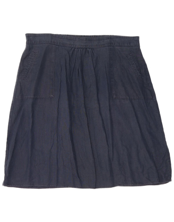 Marks & Spencer Γυναικεία φούστα σε γραμμή Α W40 2XL Navy Blue λινό