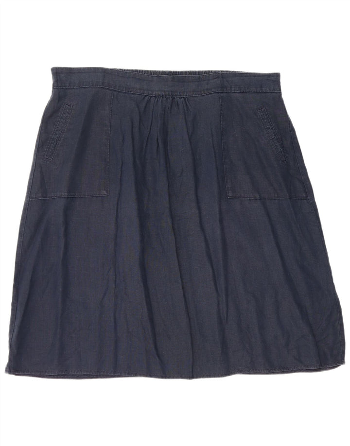 Marks & Spencer Γυναικεία φούστα σε γραμμή Α W40 2XL Navy Blue λινό