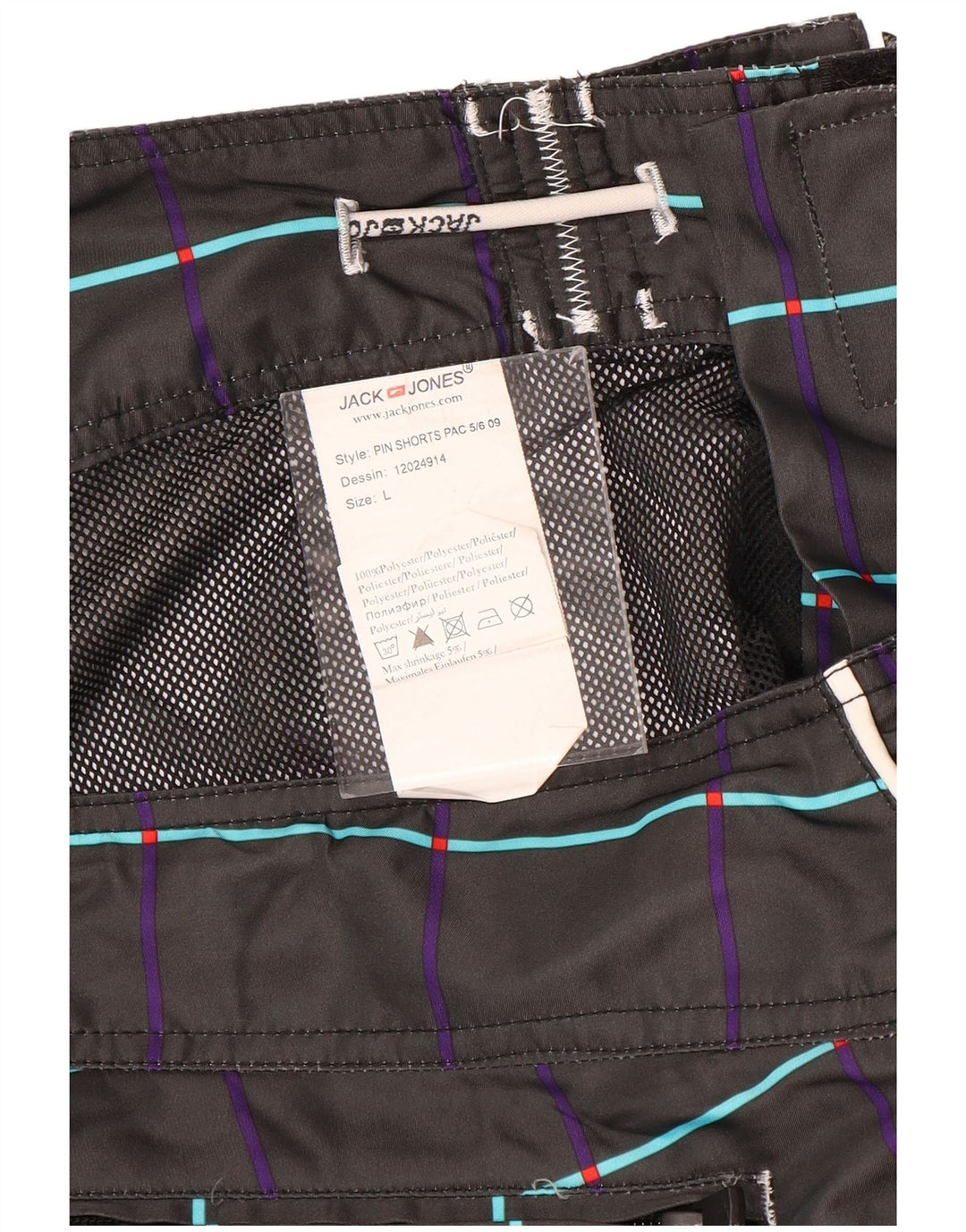 Jack & Jones Ανδρικό γραφικό σορτς κολύμβησης μεγάλο μαύρο φλοράλ πολυεστέρα