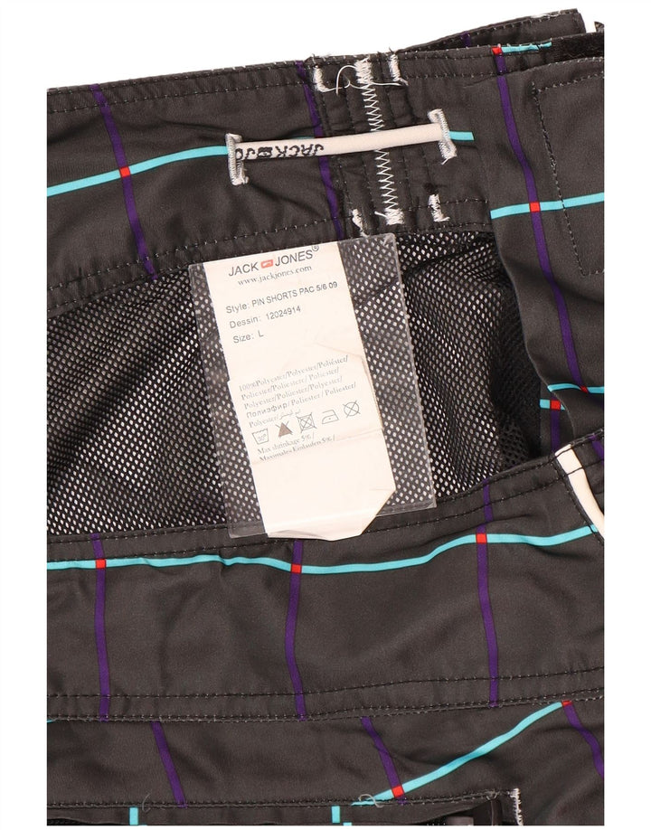 Jack & Jones Ανδρικό γραφικό σορτς κολύμβησης μεγάλο μαύρο φλοράλ πολυεστέρα