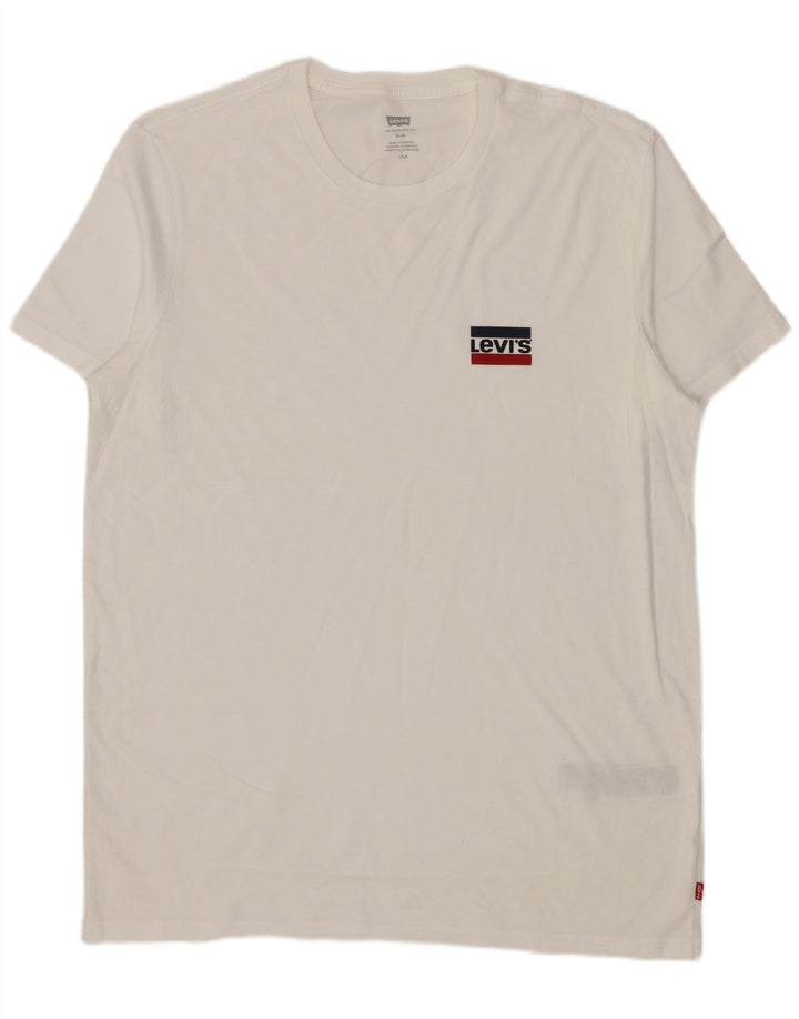 Ανδρικό T-Shirt Levi's Slim Top μεγάλο λευκό βαμβακερό
