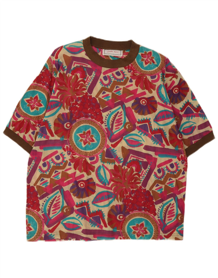 Vintage γυναικεία μπλούζα τοπ UK 16 Large πολύχρωμη γεωμετρική