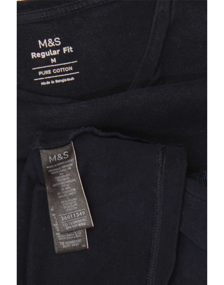 Marks & Spencer Γυναικείο T-Shirt τοπ UK 14 Medium Navy Blue ριγέ