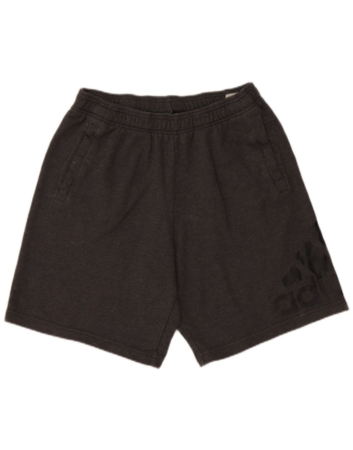 Ανδρικό γραφικό αθλητικό σορτς Adidas μεσαίο γκρι βαμβακερό