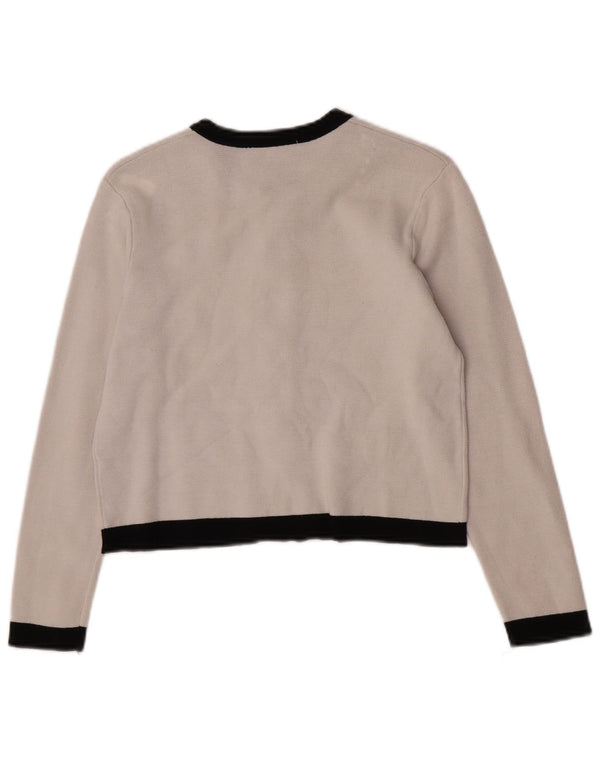 Ζακέτα Zara Crop με πλήρες φερμουάρ UK 12 Medium White Colourblock