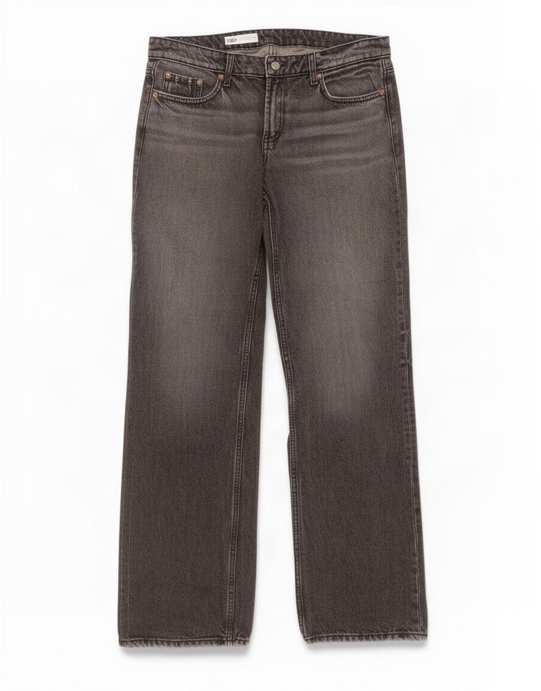 Zara Γυναικείο Straight Jeans EU 42 Large W32 L35 Γκρι βαμβακερό
