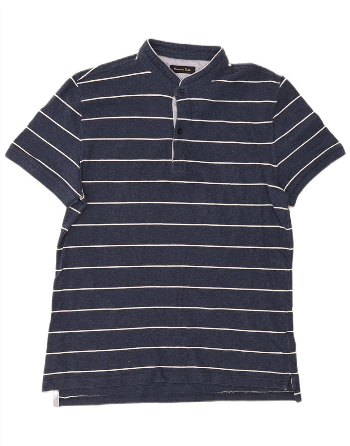 Ανδρικό πουκάμισο πόλο Massimo Dutti, Βαμβακερό ριγέ μπλε ναυτικό