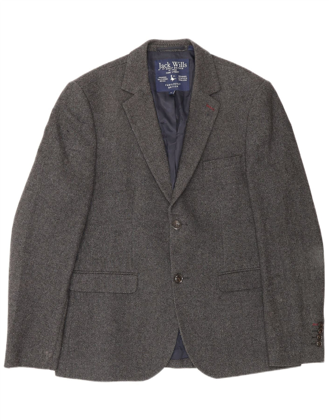 Jack Wills Ανδρικό σακάκι 2 κουμπιών UK 42 XL γκρι μαλλί
