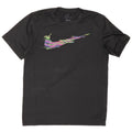 Ανδρικό γραφικό μπλουζάκι Nike Dri Fit, μεσαίο μαύρο πολυεστερικό αθλητικό μπλουζάκι