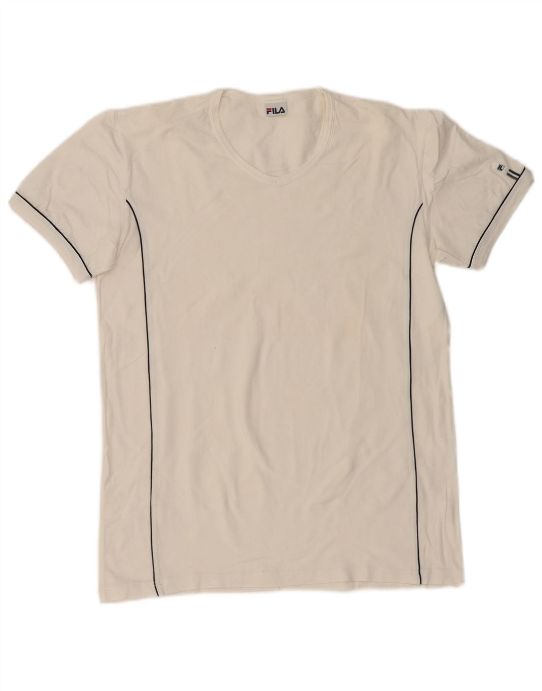 Fila Γυναικείο T-Shirt Top UK 14 Μεσαίο λευκό βαμβακερό