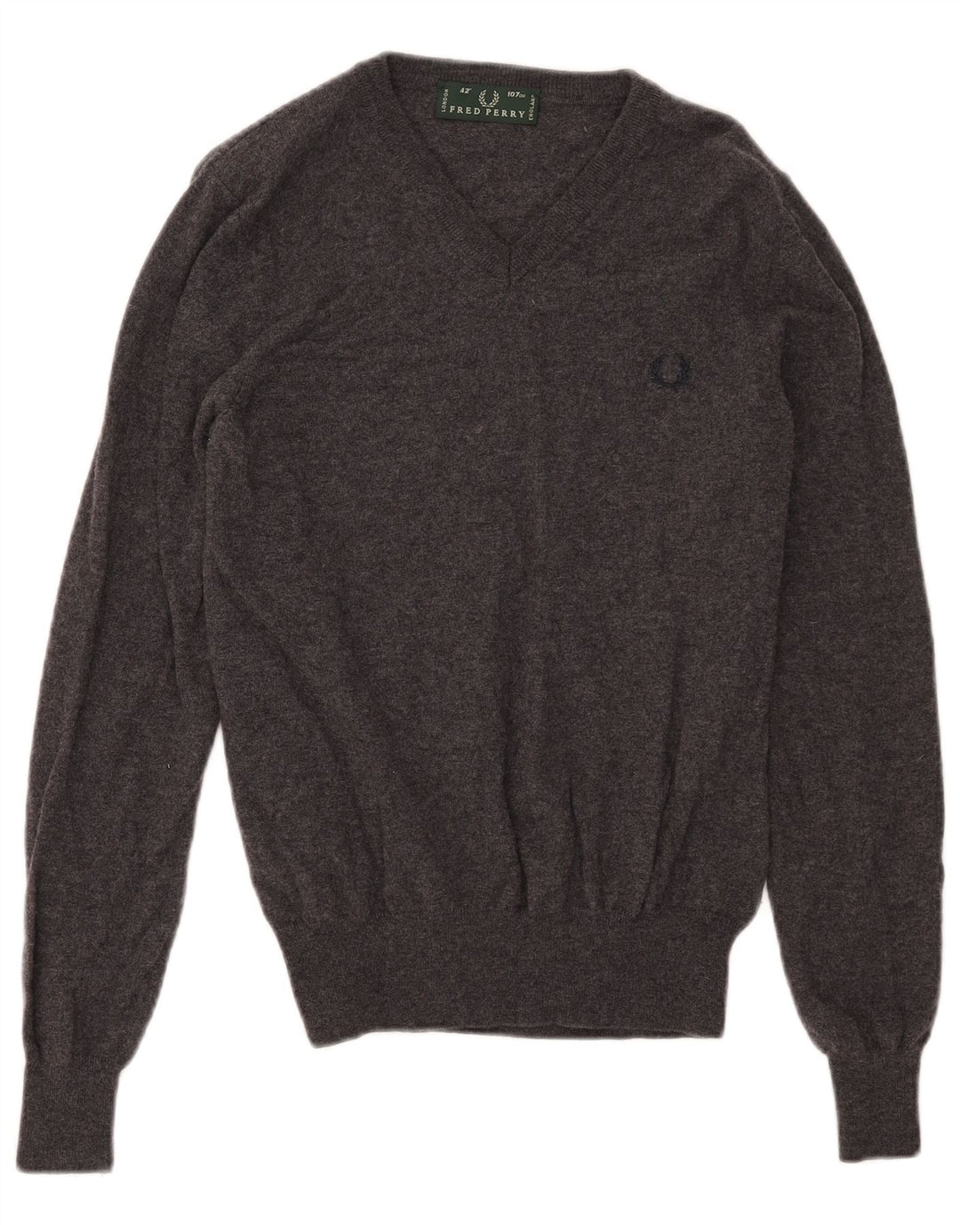 Fred Perry Ανδρικό πουλόβερ με λαιμόκοψη με μεσαίο γκρι μαλλί