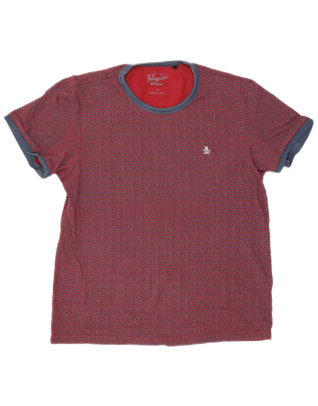 Ανδρικό T-Shirt Penguin Top Large Red Chevron