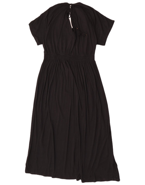 Marks & Spencer Γυναικείο Maxi Φόρεμα UK 20 2XL Μαύρο φλοράλ βαμβακερό