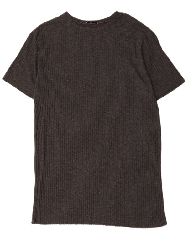 Zara Γυναικείο T-Shirt Trafaluc Φόρεμα UK 14 Medium Grey Polyester