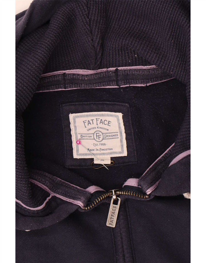 Ανδρικό πουλόβερ με φερμουάρ με κουκούλα Fat Face, Βαμβακερό μπλε ναυτικό