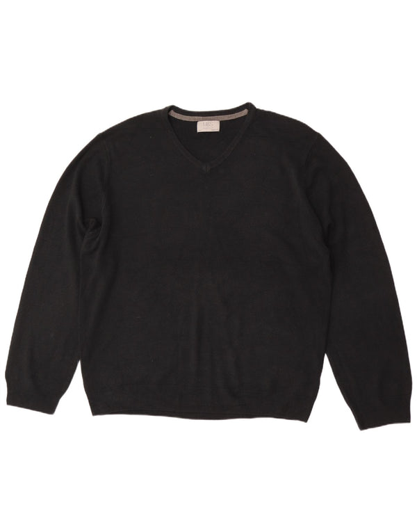 Marks & Spencer Ανδρικό πουλόβερ με κανονική εφαρμογή V-Neck Jumper 2XL Μαύρο Ακρυλικό