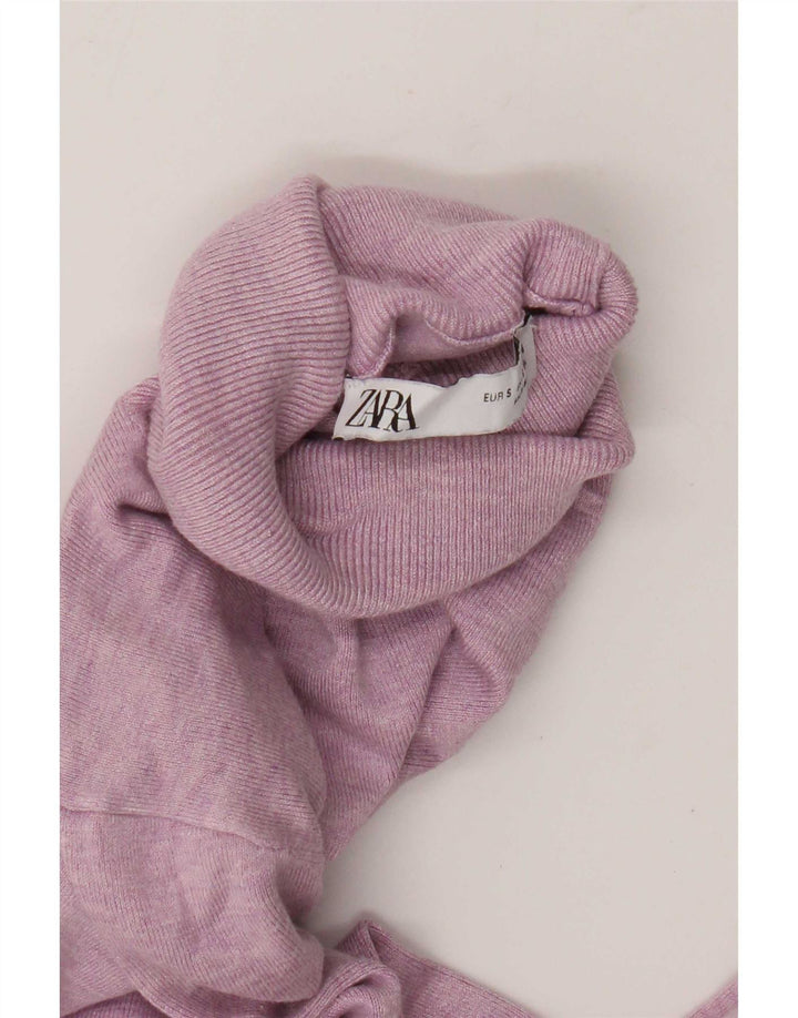 Zara Γυναικείο πουλόβερ με ρολό λαιμόκοψη UK 10 Small Pink
