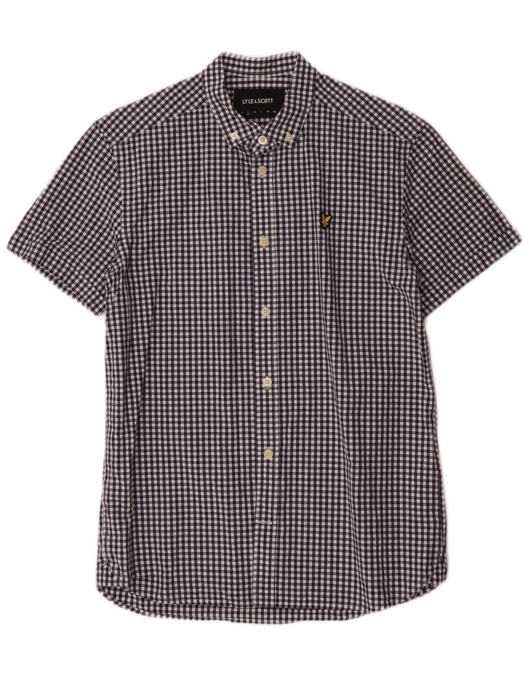 Lyle & Scott Ανδρικό κοντομάνικο πουκάμισο Small Blue Gingham Cotton Classic