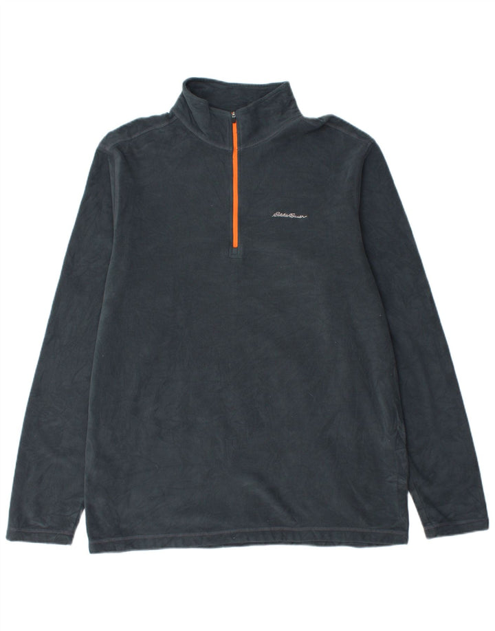 Eddie Bauer Ανδρικό φερμουάρ με λαιμόκοψη Fleece Jumper Μεγάλο Navy Blue Polyester