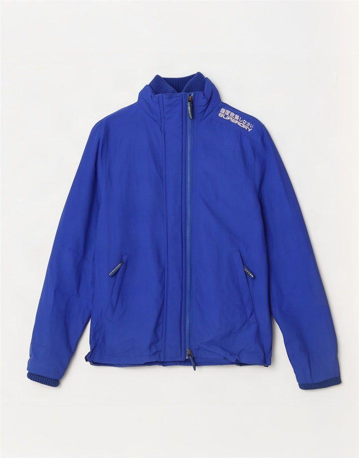 Superdry γυναικείο μπουφάν βροχής UK 12 Medium Blue Nylon