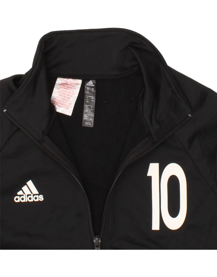 ADIDAS Boys Graphic Tracksuit Top Jacket 11-12 Years Black Polyester Vintage Adidas and Second-Hand Adidas from Messina Hembry 