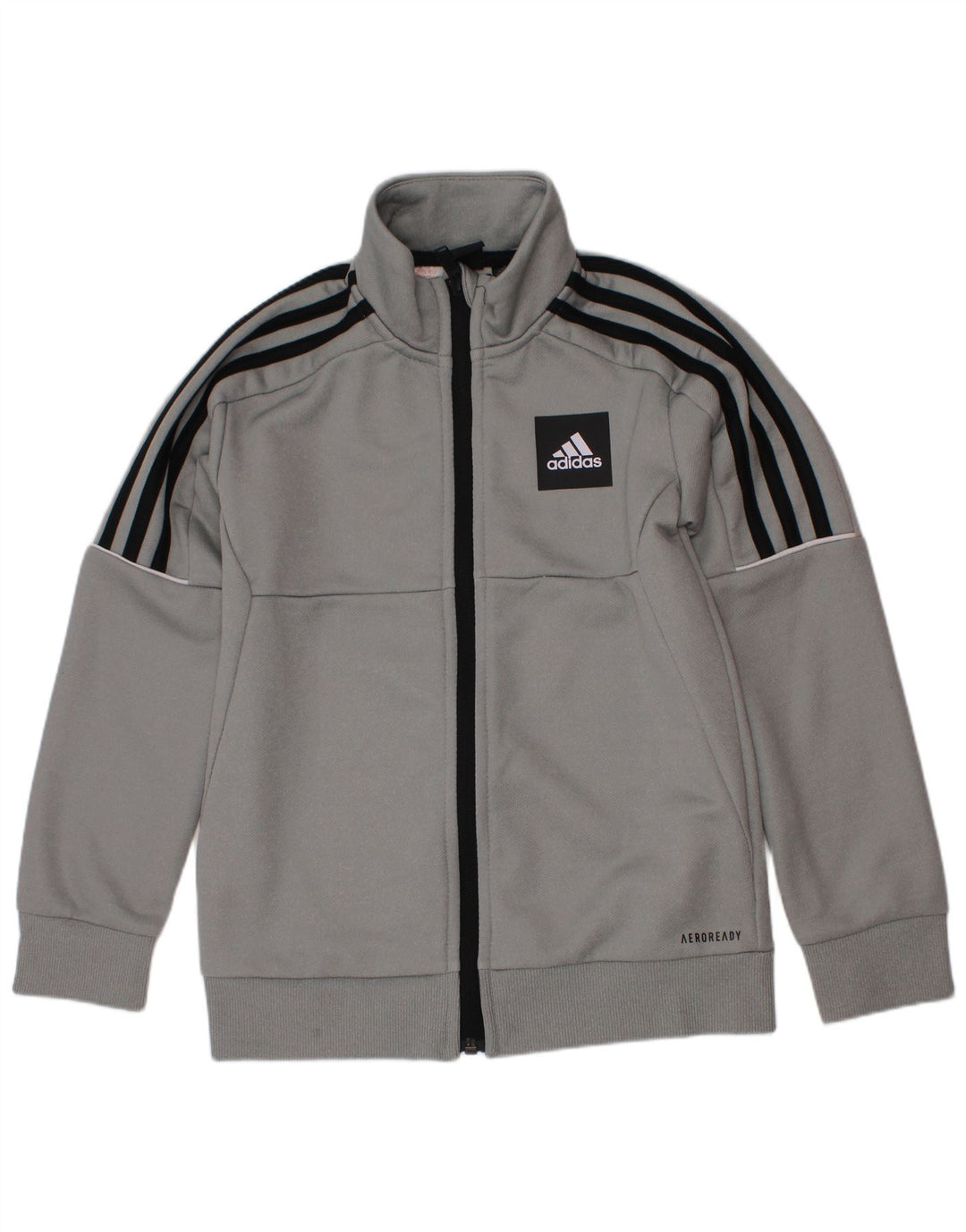 Adidas Boys Aeroready αθλητική φόρμα μπουφάν 7-8 ετών γκρι πολυεστέρας
