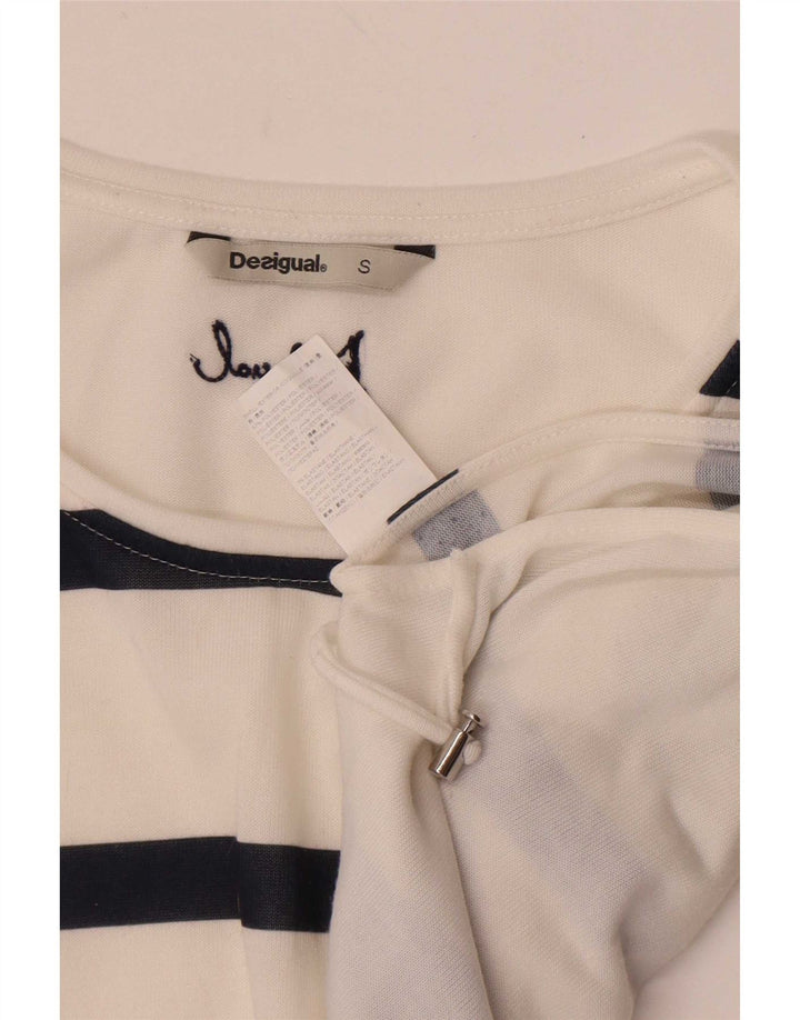 Desigual Γυναικείο μεγάλο γραφικό γιλέκο UK 10 Small White Floral
