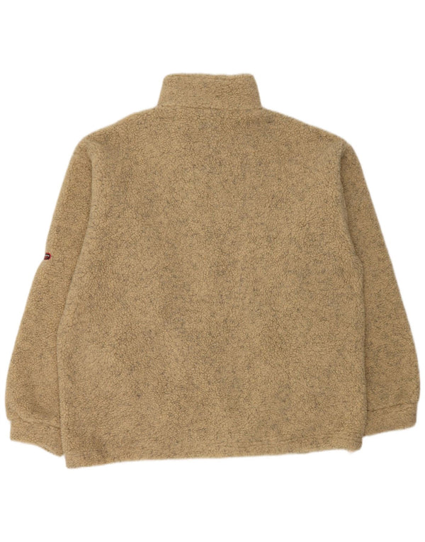Vintage ανδρικό φερμουάρ Fleece Jumper XL Beige Πολυακρυλικό