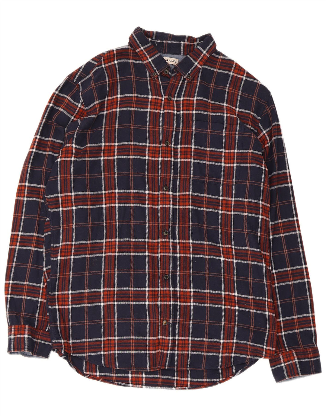 Jack & Jones Ανδρικό φανελένιο πουκάμισο XL Navy Blue Check Cotton