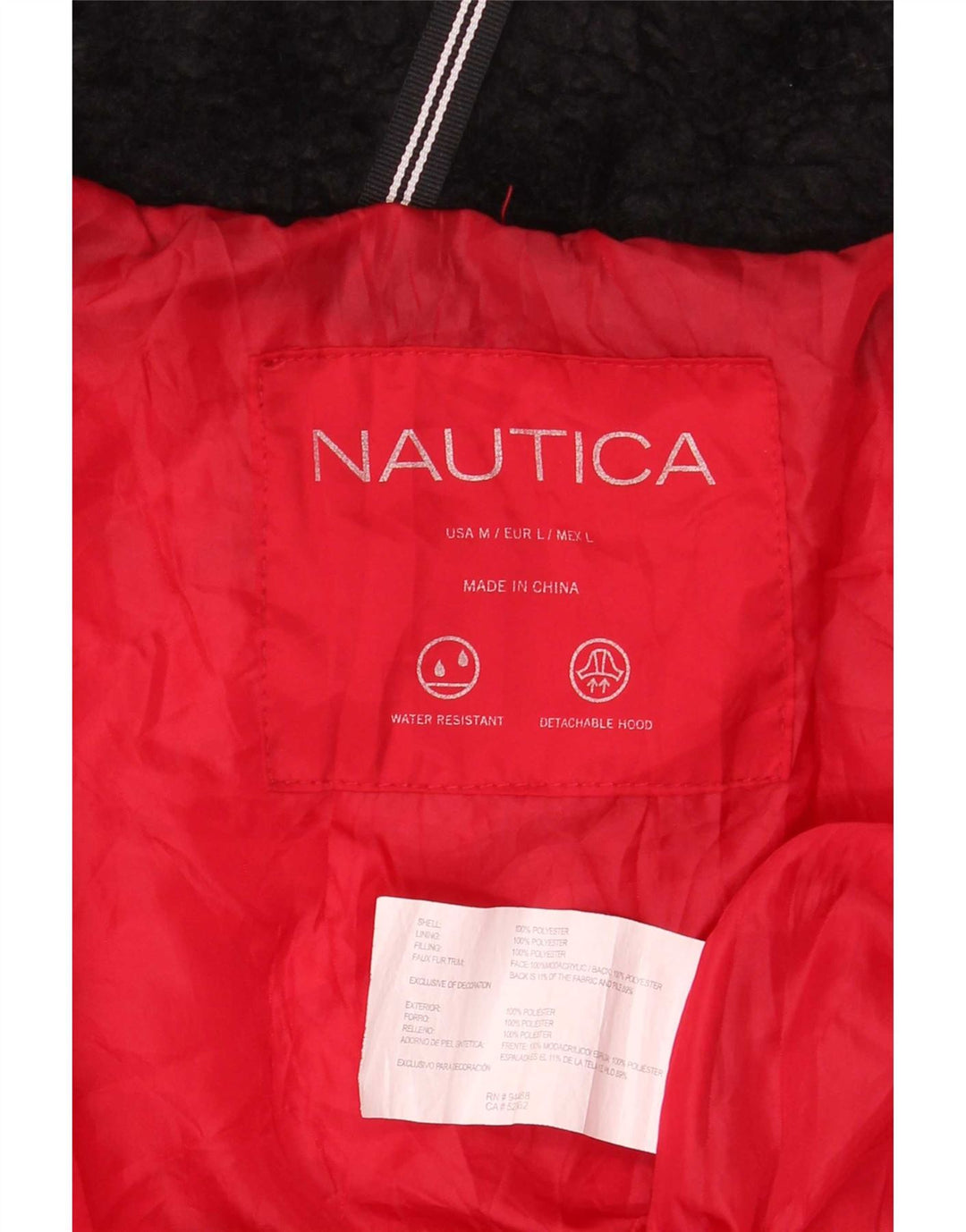Nautica Γυναικείο μπουφάν με επένδυση UK 14 Medium Red Polyester